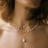 Pearl Stationed Link Chain Halskjede